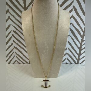 New Kate Spade Long Length Anchor Goldtone Pendant Necklace